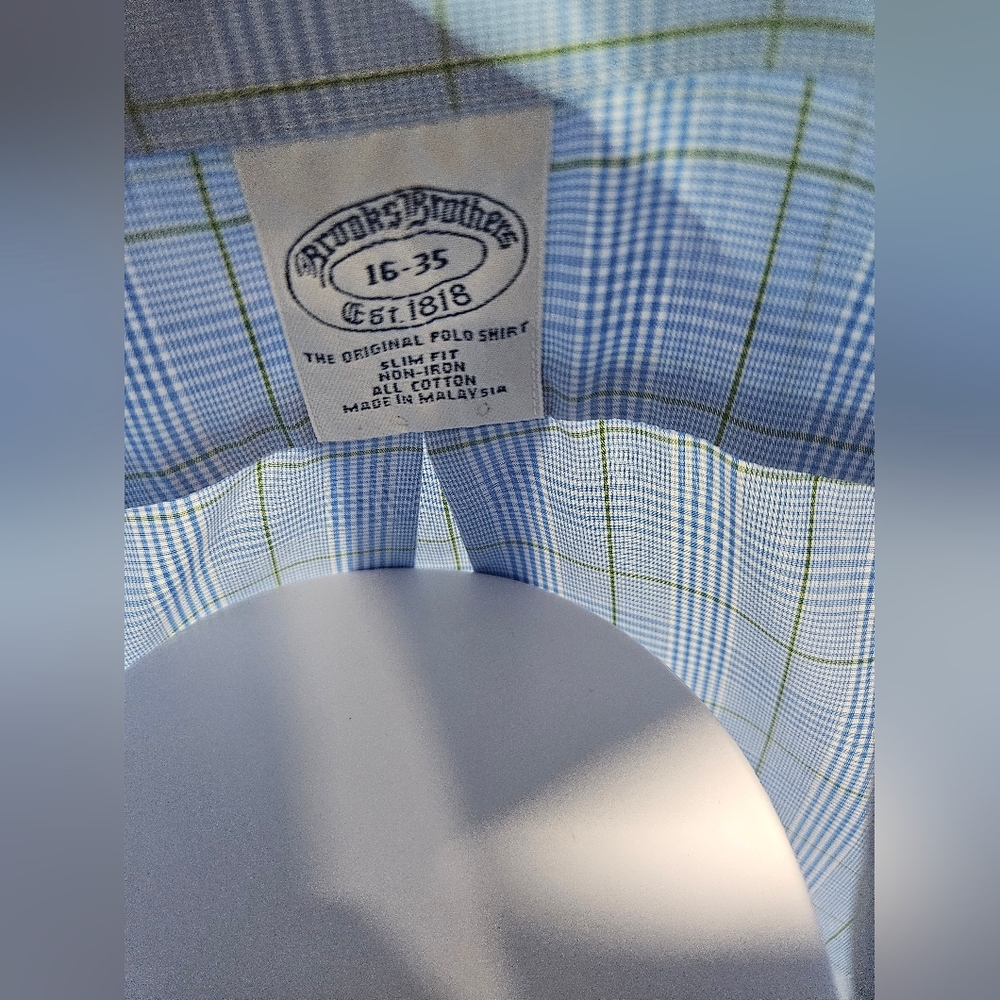 Brooks Brothers Plaid Men's Longsleeve Button-Down 16-35 - Picture 6 of 8